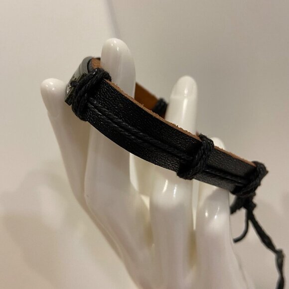 Adjustable Believe Bracelet made of genuine Leather & Metal Plate - Picture 7 of 13